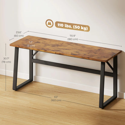 71 Inch Computer Desk, Home Office Study Table, Brown Writing Desks at Gallery Canada
