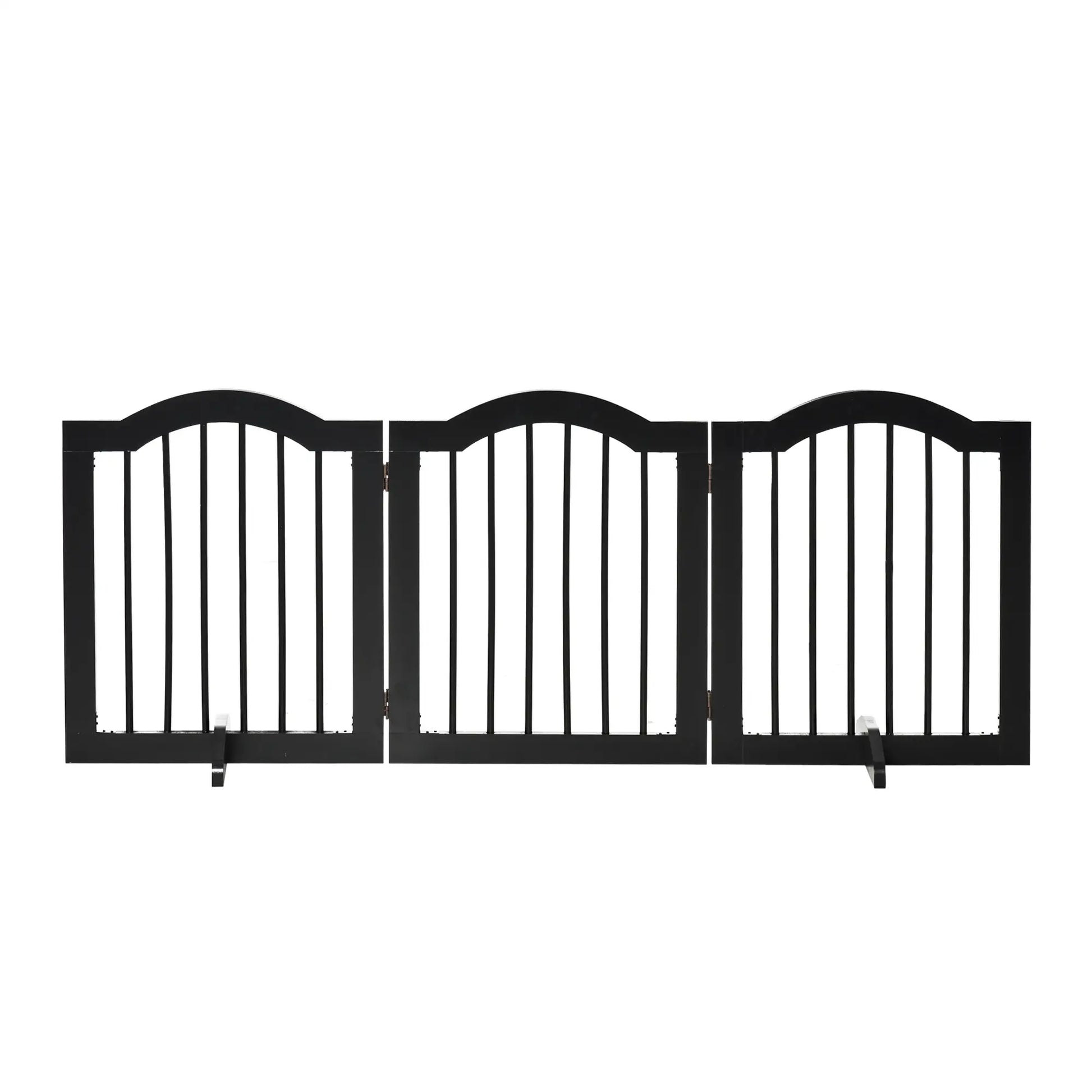 24"H Foldable Dog Gate, 3 Panels, Freestanding Pet Barrier, Black Houses, Kennels & Pens at Gallery Canada