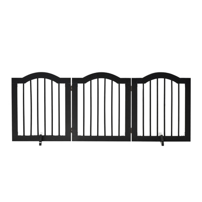 24"H Foldable Dog Gate, 3 Panels, Freestanding Pet Barrier, Black Houses, Kennels & Pens at Gallery Canada