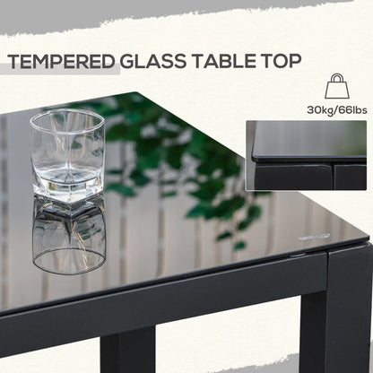 4pc Patio Furniture Set, Aluminum Frame, PE Rattan, 2 Sofas, 1 Loveseat, Coffee Table, Tempered Glass Top, Black, Grey Patio Furniture Sets at Gallery Canada