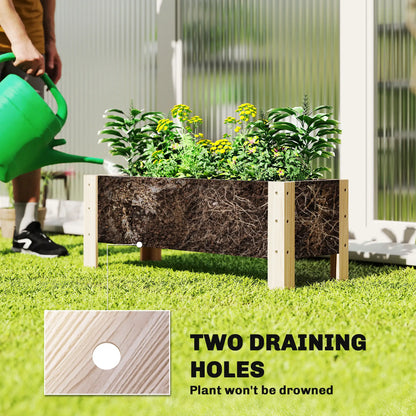 3.3 x 1.2 x 1.2 ft Raised Garden Bed Planter, Natural Wooden Planter Boxes at Gallery Canada