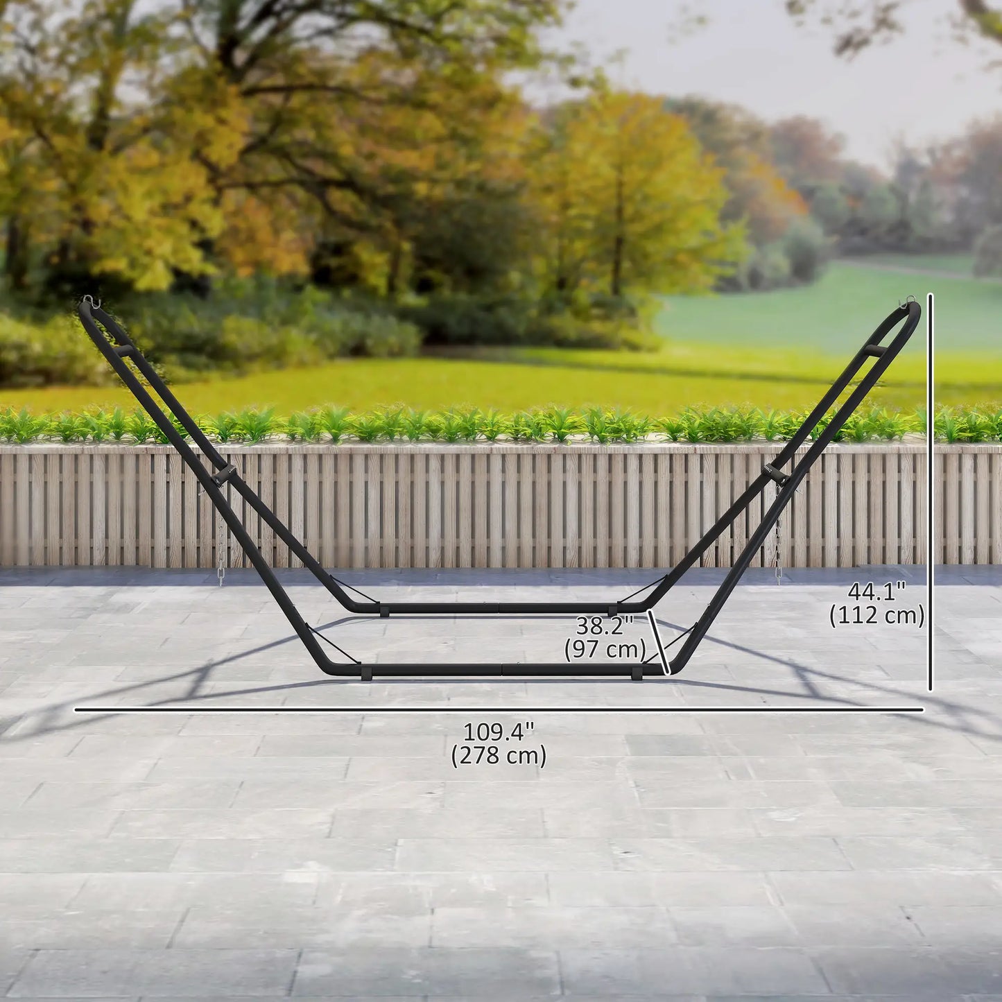 Steel Hammock Stand, Adjustable Height, 109.4", Black Hammock Stands at Gallery Canada