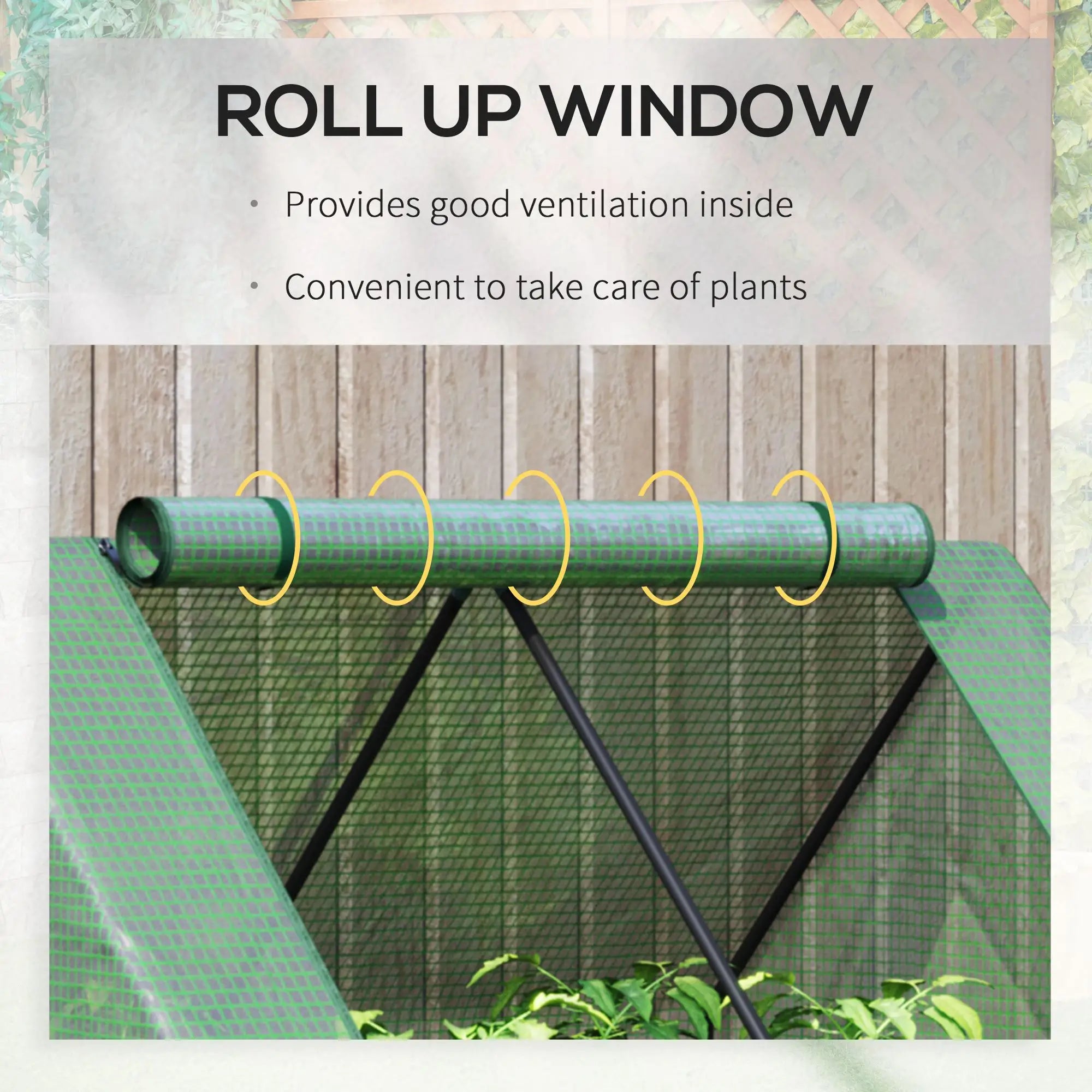 Steel Outdoor Raised Garden Bed, Greenhouse Cover, Roll Up Door, 50