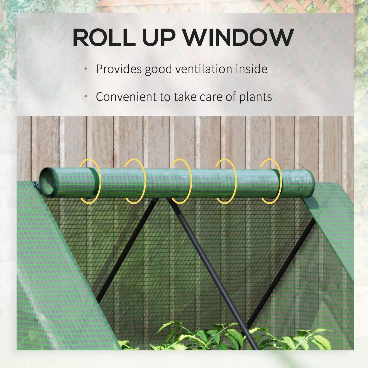 Steel Outdoor Raised Garden Bed, Greenhouse Cover, Roll Up Door, 50"x37.4"x36.2", Green Mini Greenhouses at Gallery Canada