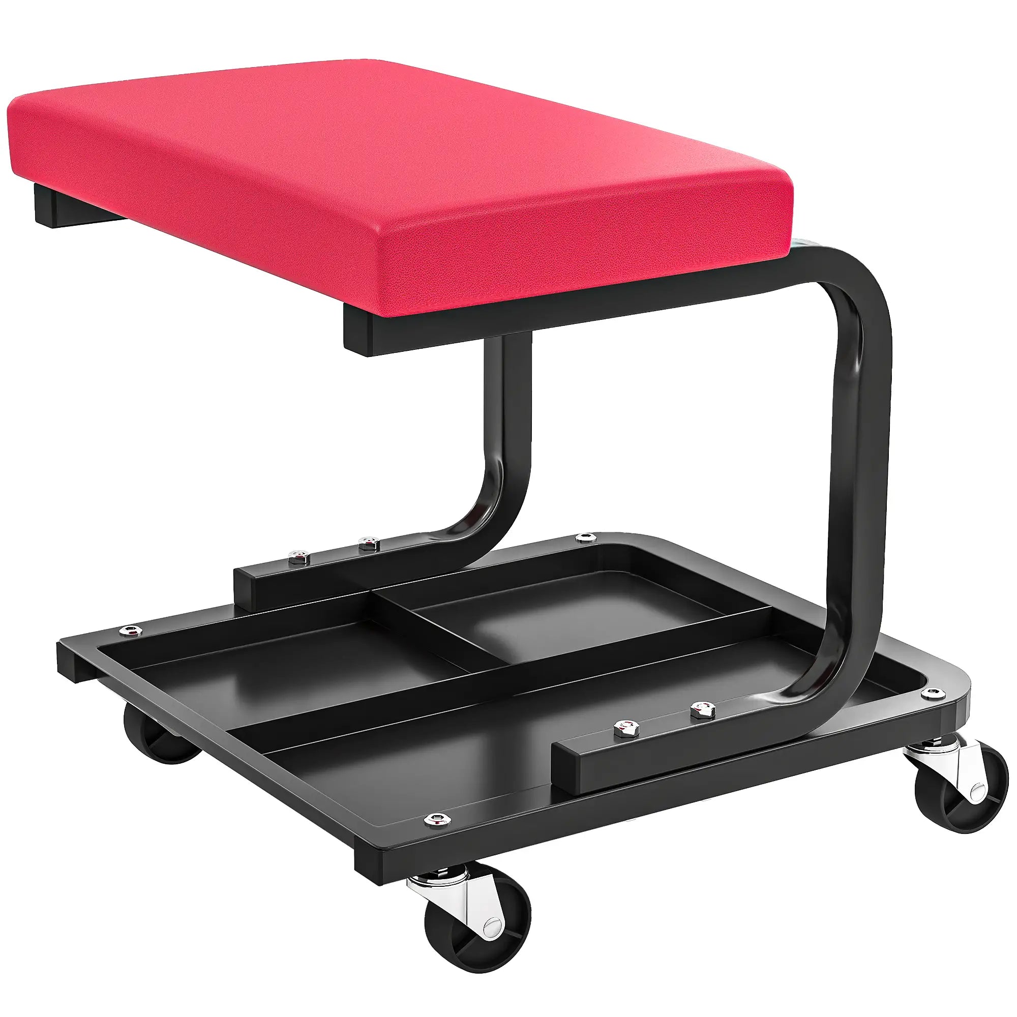 Rolling Mechanic Stool, 300 LBS Capacity Garage Stool with 2