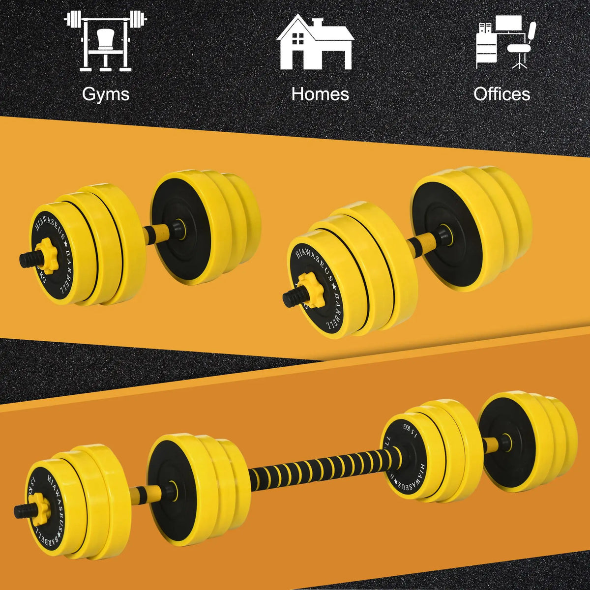 Adjustable Dumbbell Barbell Set 55lbs, Strength Training, Home Gym Dumbbells & Barbells at Gallery Canada