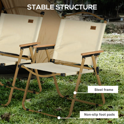 Set of 2 Lightweight Folding Camping Chairs, Portable, Beige Picnic Tables & Camping Chairs at Gallery Canada