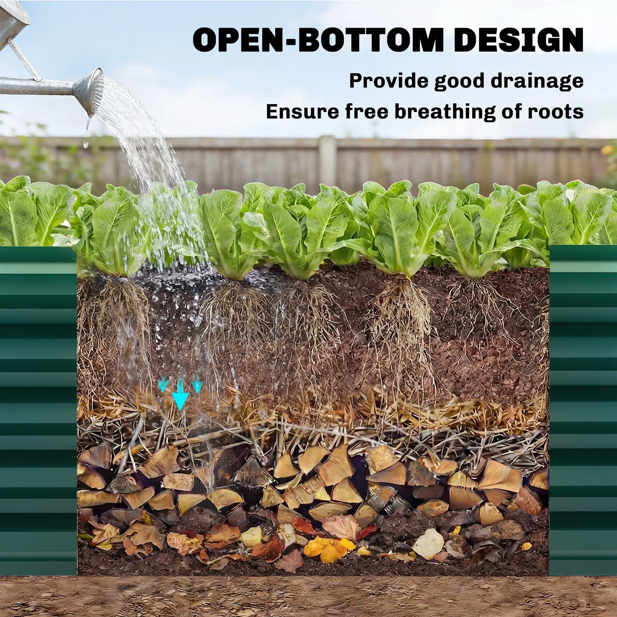 8 x 2.6 x 1.5ft Galvanized Raised Garden Bed, Outdoor Planter Box, Green Galvanized Planter Boxes at Gallery Canada