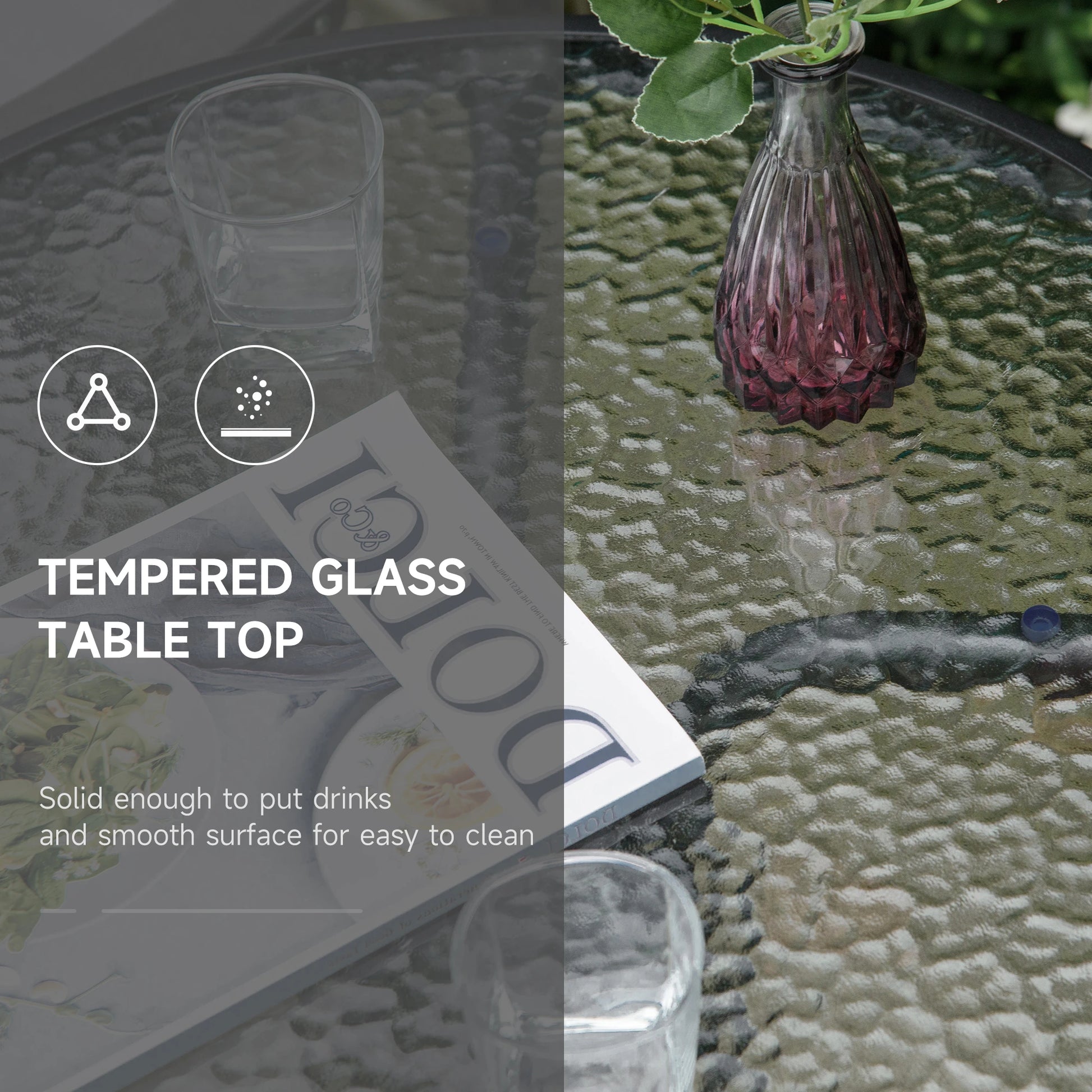 Folding Outdoor Bistro Set, Patio Table and Chairs, Round Dining Table, Grey Bistro Sets at Gallery Canada