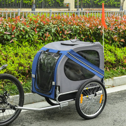 Foldable Dog Bike Trailer, Pet Cargo Carrier, Blue and Grey Dog Bike Trailers & Strollers at Gallery Canada