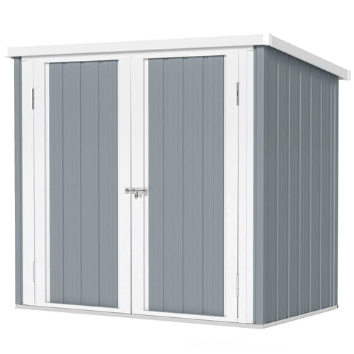 5' x 3' Metal Garden Storage Shed, Tool House With Double Doors
