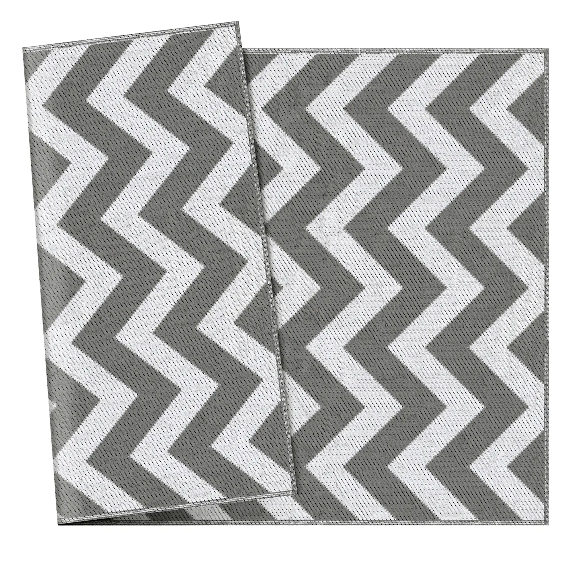 Reversible Outdoor RV Rug, 4' x 6', Patio Floor Mat, Grey & White Garden Decor at Gallery Canada