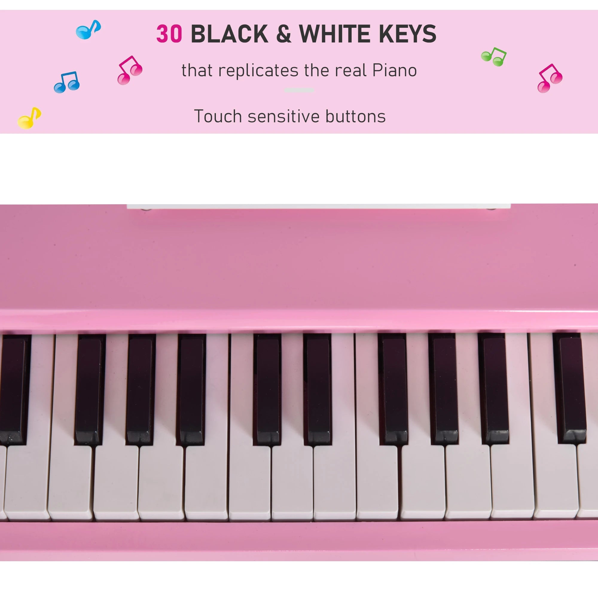 Modern Kids Piano, 30 Keys, Mini Toy with Music Stand, Pink Electronic Musical Pianos at Gallery Canada