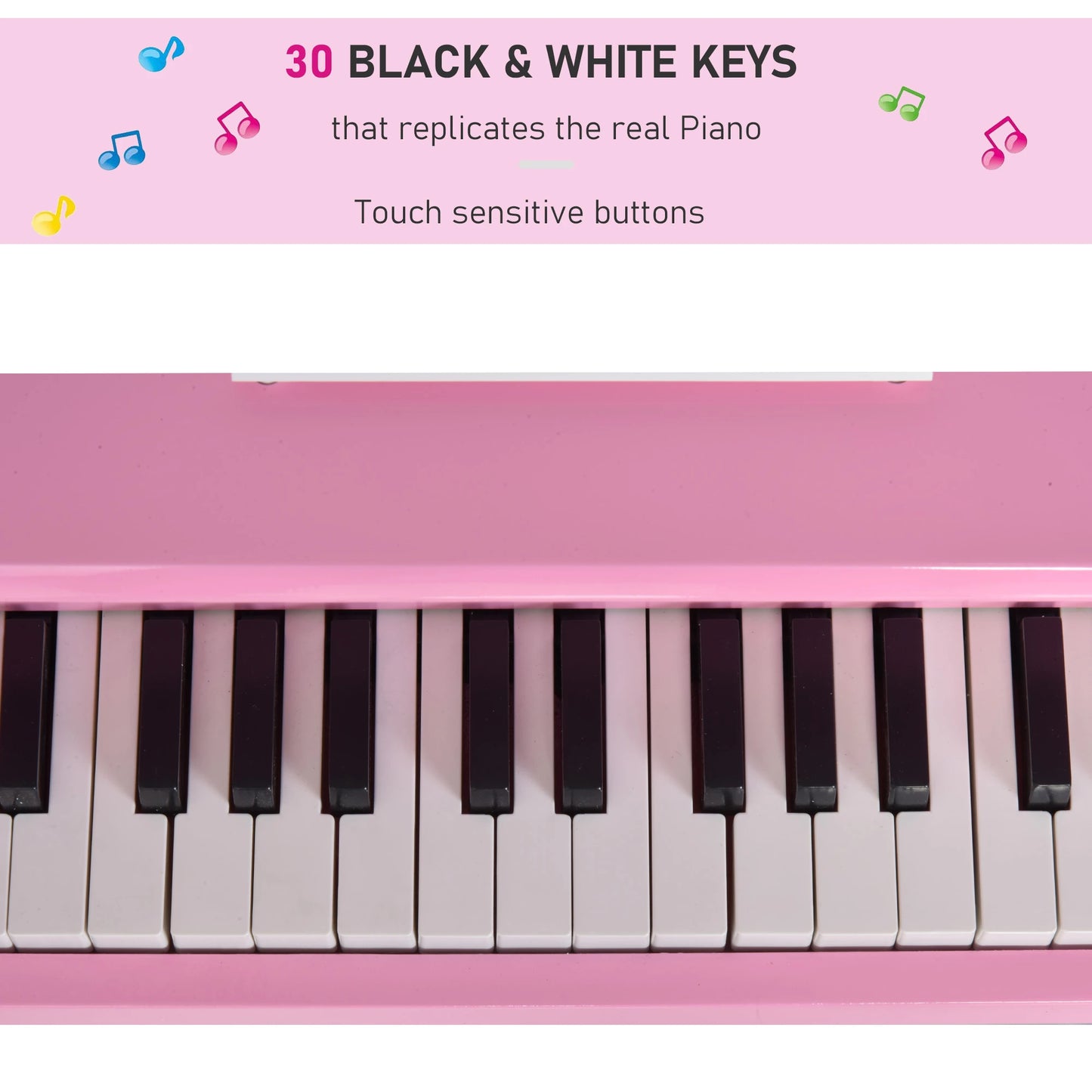 Modern Kids Piano, 30 Keys, Mini Toy with Music Stand, Pink Electronic Musical Pianos at Gallery Canada