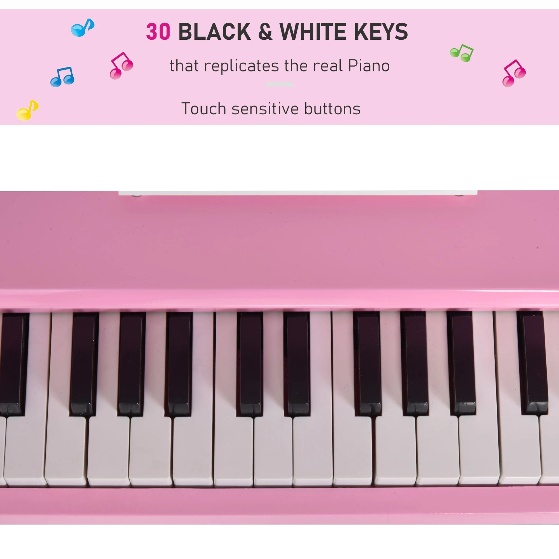 Modern Kids Piano, 30 Keys, Mini Toy with Music Stand, Pink Electronic Musical Pianos at Gallery Canada