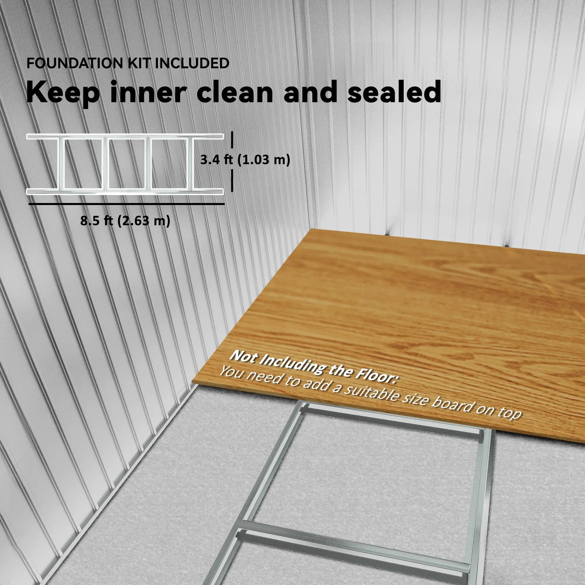 9.1' x 6.4' x 6.3' Garden Storage Shed, Foundation Kit, Metal Tool House, Double Doors, Green Sheds at Gallery Canada