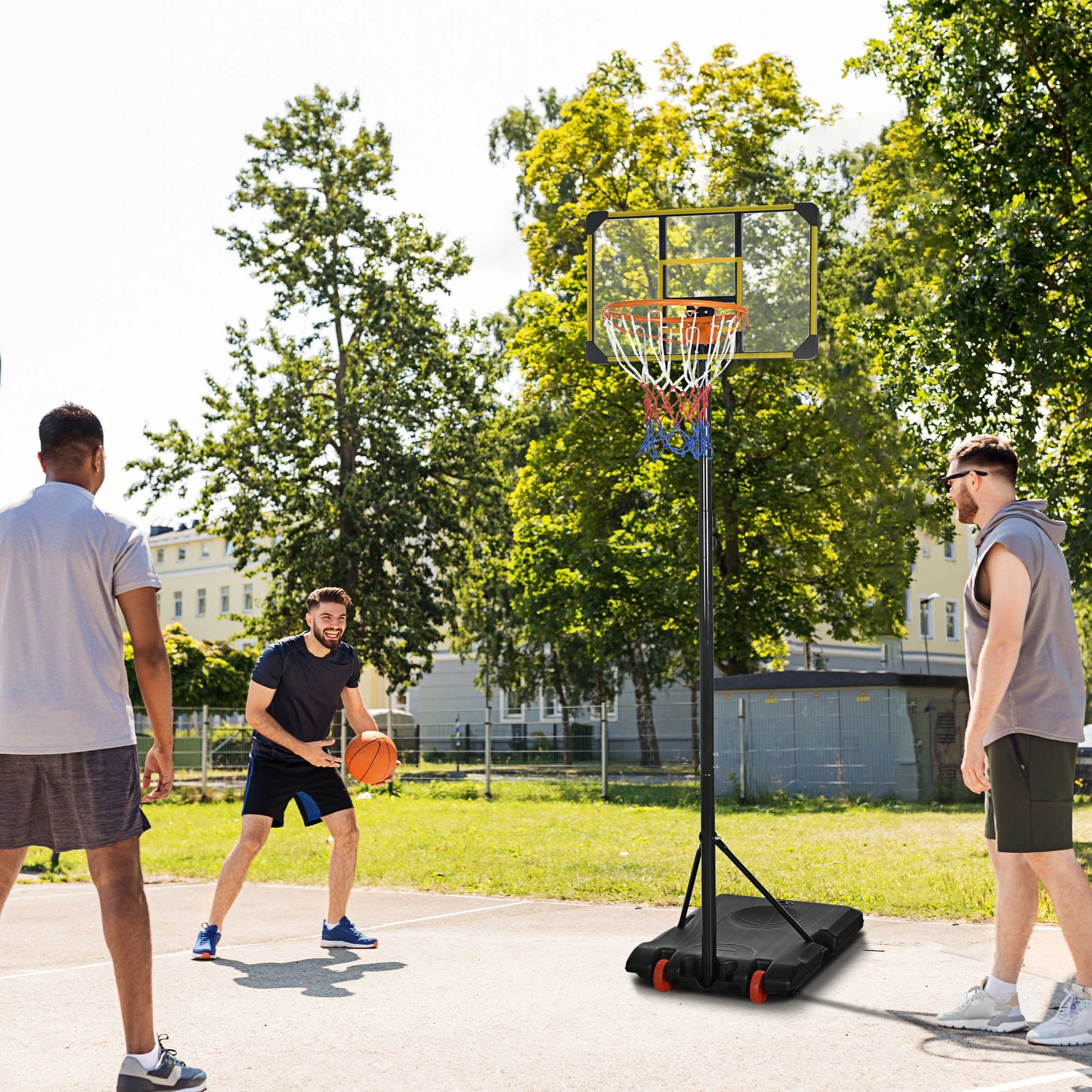 Portable Basketball Hoop, 6ft-7ft Adjustable, Wheels, 28" Backboard, Youth Basketball at Gallery Canada