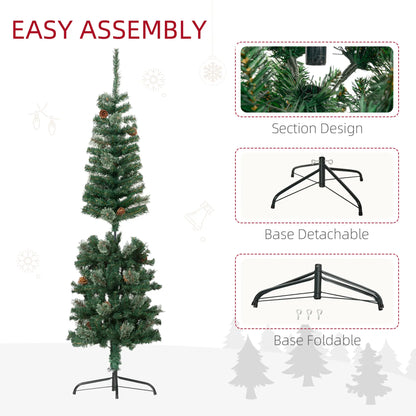 5ft Pencil Christmas Tree, Artificial with Pine Needles, Realistic Branches, Pine Cones, Green Pencil Christmas Trees at Gallery Canada