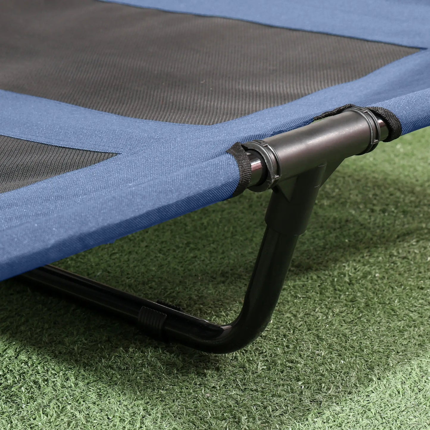 Portable Raised Dog Cot with Canopy, XL Size, Dark Blue Elevated Dog Beds at Gallery Canada