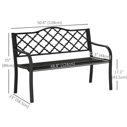 2-Seater Steel Garden Bench, Antique Outdoor Loveseat, Black Outdoor Benches at Gallery Canada