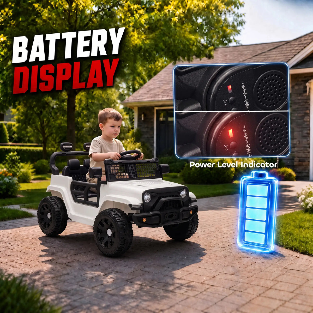 12V Kids Electric Car with Remote, Dual Motors, White Electric Toy Cars at Gallery Canada