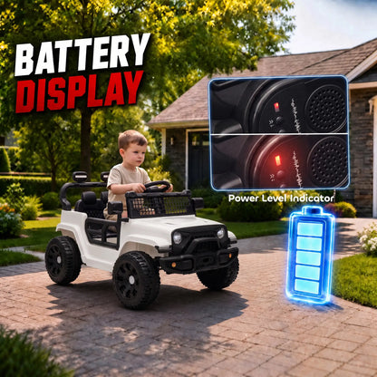 12V Kids Electric Car with Remote, Dual Motors, White Electric Toy Cars at Gallery Canada