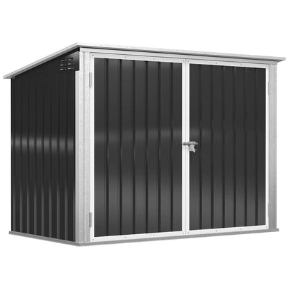 Outdoor Metal Storage Shed, Double Door with Vents, Dark Grey Sheds Dark Grey at Gallery Canada