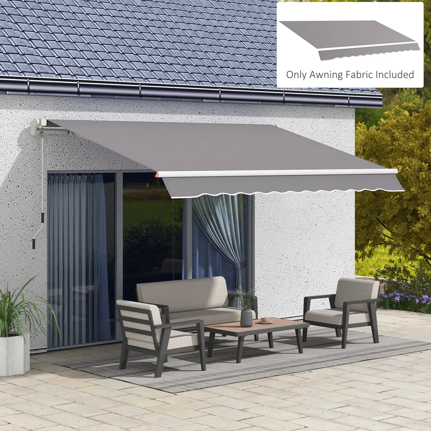 11' x 10' Outdoor Sunshade Canopy, UV Protection, Light Grey Awning Fabric Replacement at Gallery Canada
