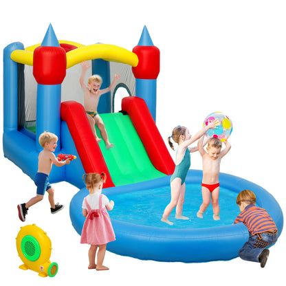 Inflatable Bounce House with Slide, Basketball, Ball Pit, 163" x 81" x 75" Inflatables at Gallery Canada
