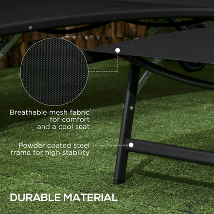 2PCs Lounge Chairs with Wheels, 5-Level Adjustable Backrest, White Lounger Chairs at Gallery Canada