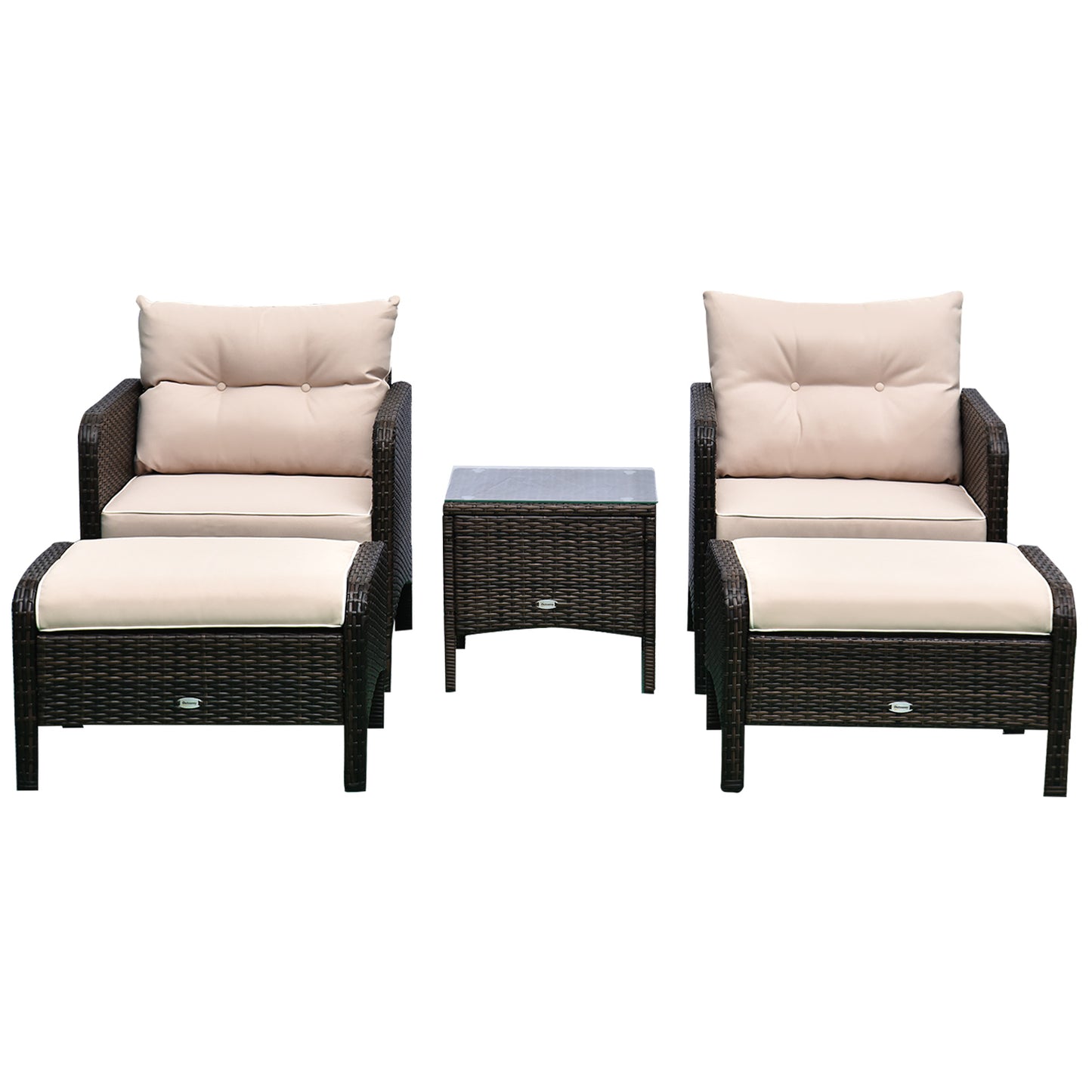 5pcs Outdoor Patio Furniture Set Wicker Conversation Set Footrest Coffee Table Patio Furniture Sets at Gallery Canada