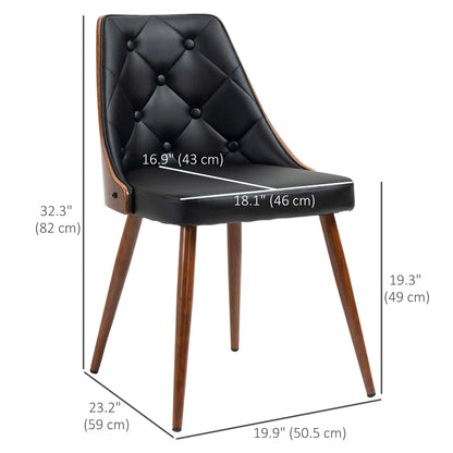 Dining Chairs Set of 2, PU Leather Upholstered, Steel Legs, Black Bar Stools at Gallery Canada