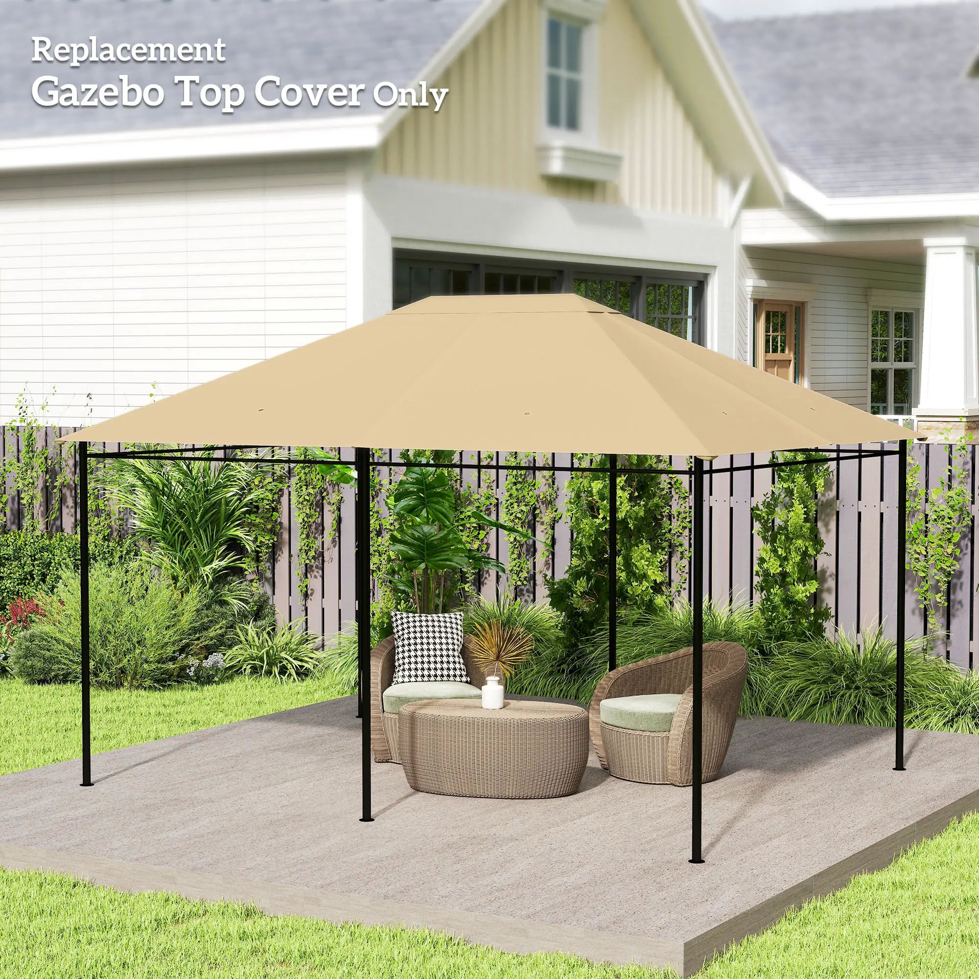 10' x 13' Gazebo Canopy Cover, Roof Replacement, Khaki Gazebo Canopy Replacement at Gallery Canada