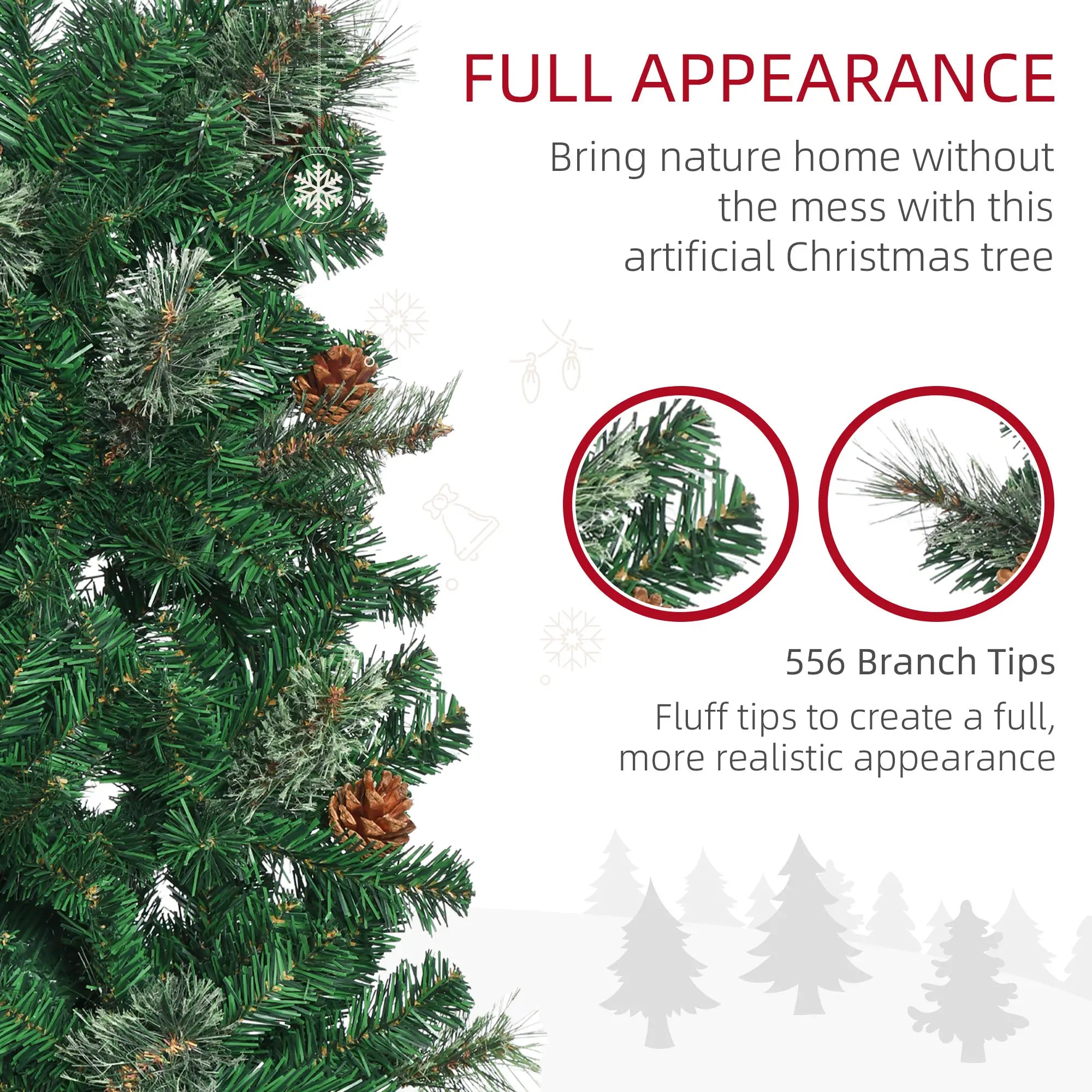 6.5ft Pencil Christmas Tree, Artificial, Pine Needles, Realistic Branches, Green Pencil Christmas Trees at Gallery Canada