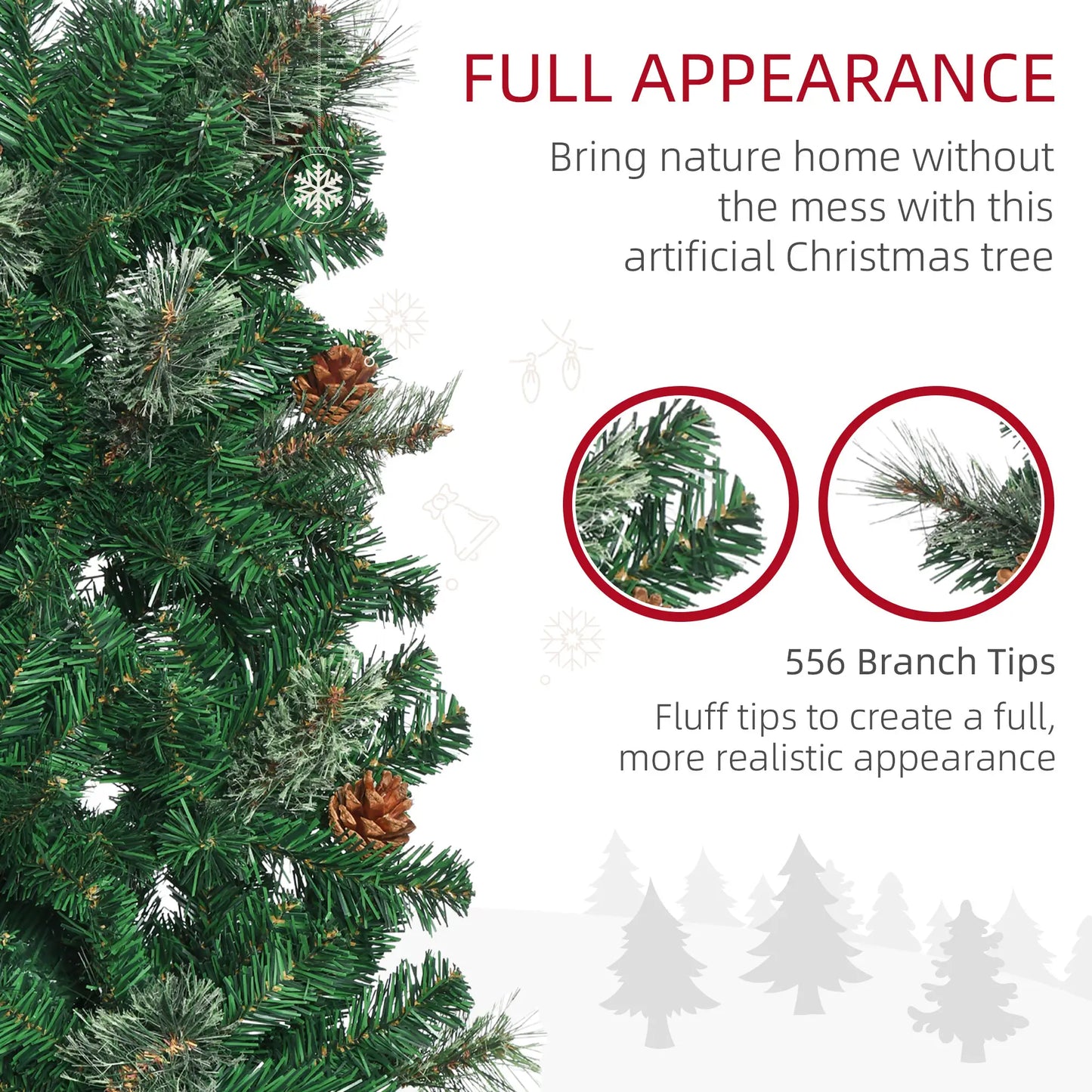 6.5ft Pencil Christmas Tree, Artificial, Pine Needles, Realistic Branches, Green Pencil Christmas Trees at Gallery Canada