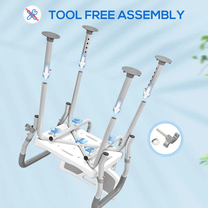Adjustable Shower Chair With Arms, Back, Padded Seat, Light Grey Bath Chairs at Gallery Canada