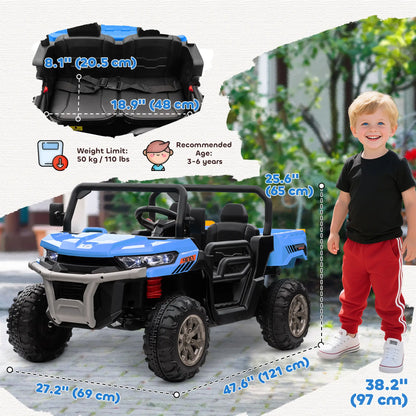 12V Ride on Car, Electric Bucket, Two-Seater, Blue Electric Toy Cars at Gallery Canada
