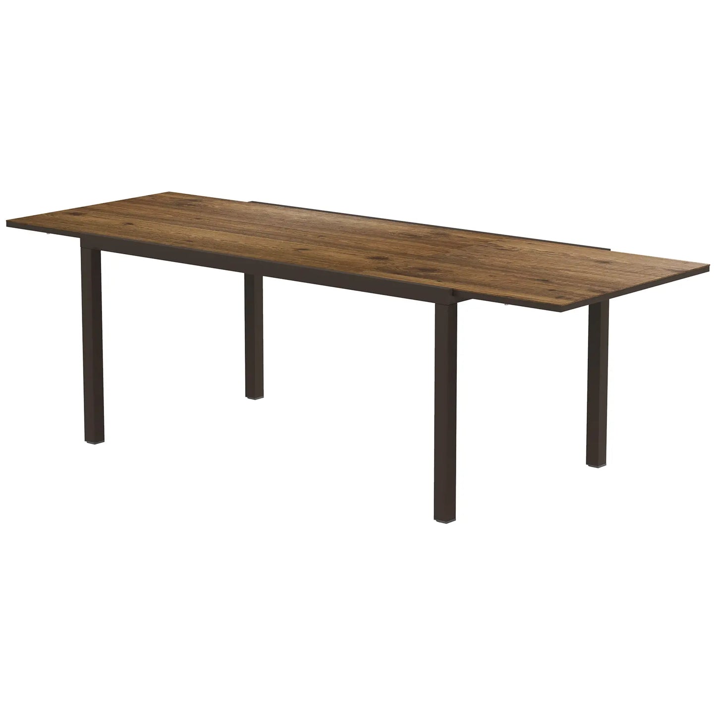 63"-94.5" Extendable Outdoor Dining Table, Steel Frame, Brown Patio Dinning Tables Brown at Gallery Canada