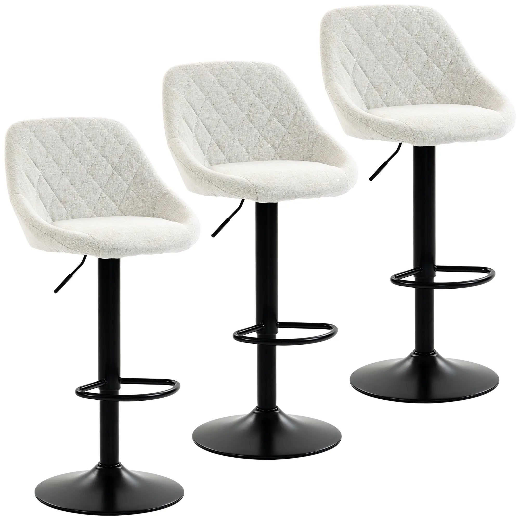 Swivel Counter Height Bar Stools Set Of 3, Off-White Bar Stools at Gallery Canada