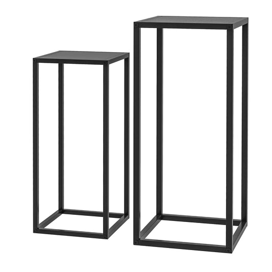 Set of 2 Plant Stands, Decorative Flower Display Holder for Living Room Balcony Plant Stands Black at Gallery Canada