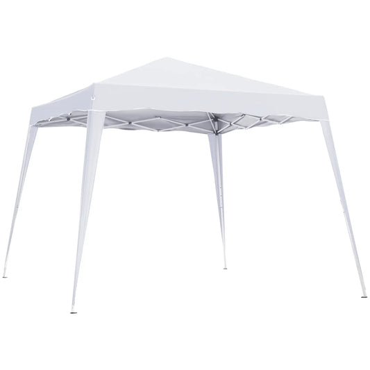 8' x 8' Pop Up Canopy, Outdoor Foldable Tent, Portable with Bag, White Pop Up Canopies White at Gallery Canada