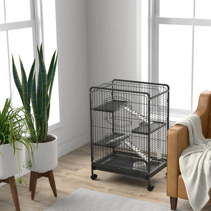 4-Tier Small Animal Cage, Rabbit Ferret Chinchilla Playpen, 24" x 17" x 37" Houses & Habitats at Gallery Canada