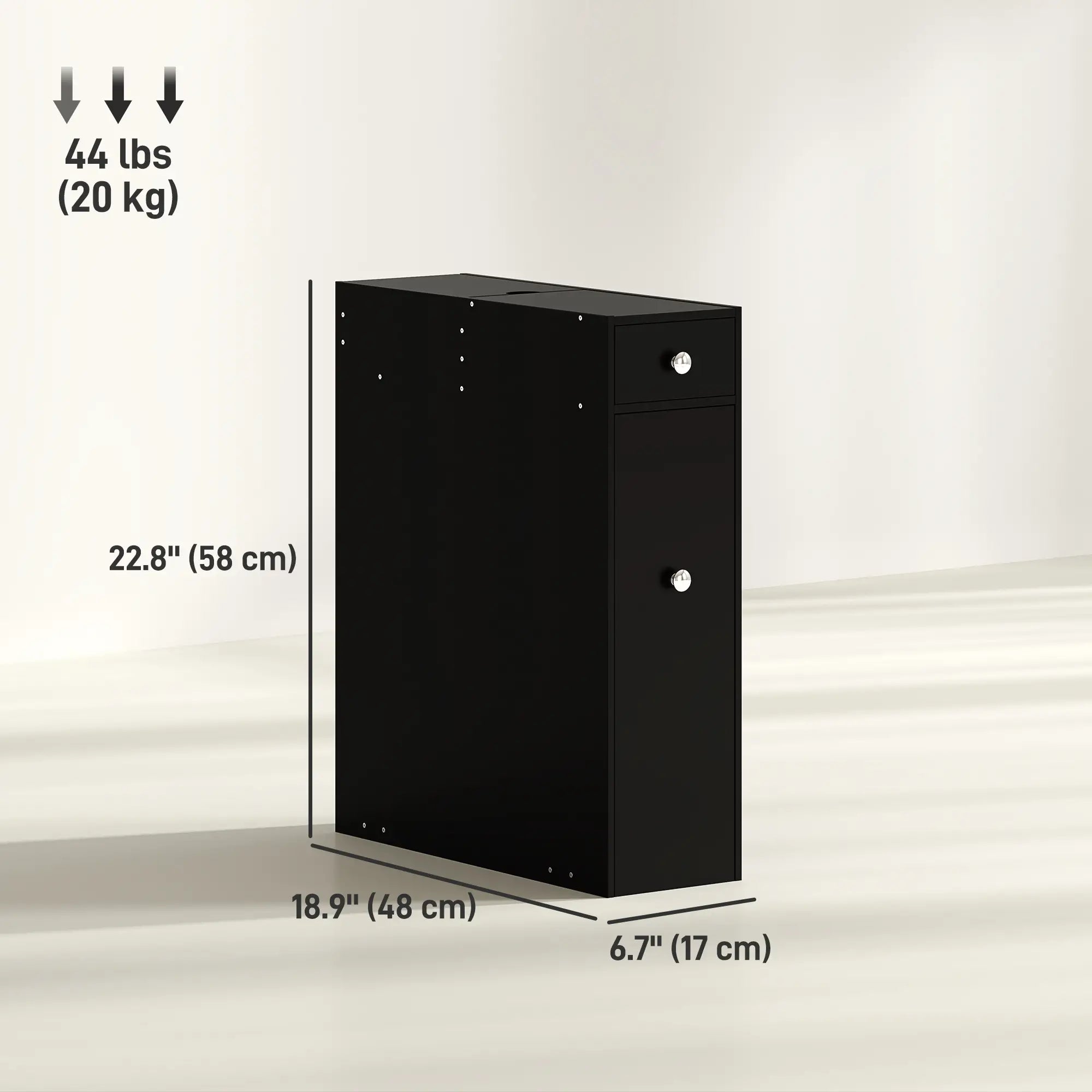 Space Saving Toilet Paper Cabinet, Narrow Bathroom Storage, Black Bathroom Cabinets at Gallery Canada