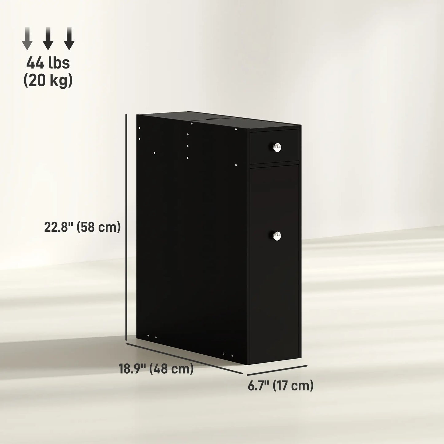 Space Saving Toilet Paper Cabinet, Narrow Bathroom Storage, Black Bathroom Cabinets at Gallery Canada