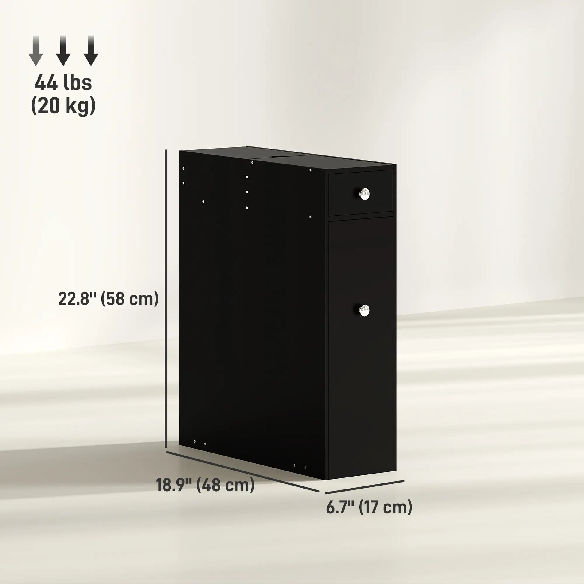 Space Saving Toilet Paper Cabinet, Narrow Bathroom Storage, Black Bathroom Cabinets at Gallery Canada