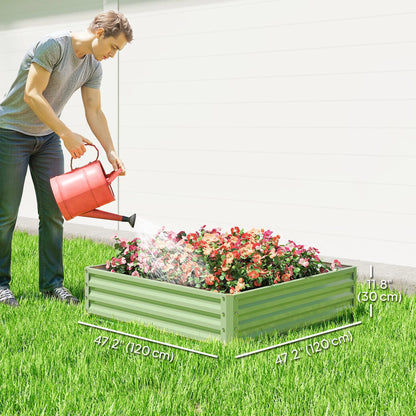 4' X 4' X 1' Raised Garden Bed, Galvanized Steel Planter, Light Green, Light Green Galvanized Planter Boxes at Gallery Canada