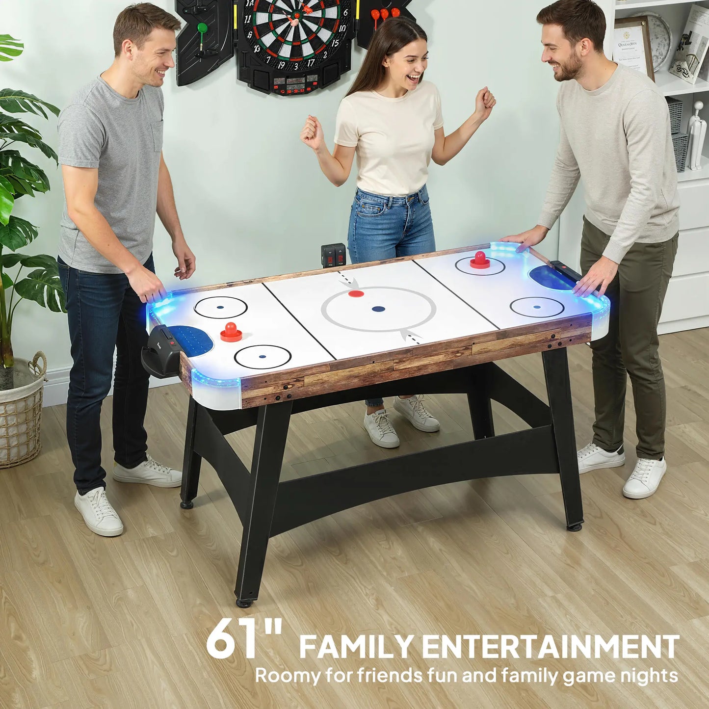 61" Air Hockey Table, LED Scoreboard, Manual Scorers, Pushers, Pucks Game Tables at Gallery Canada