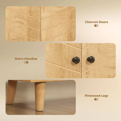 Storage Cabinet with Doors, Shelf, Wood Legs, Living Room, Bathroom Kitchen Pantry Cabinets at Gallery Canada