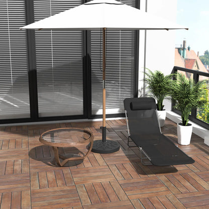 Portable Adjustable Reclining Lounge Chair, Folding Chaise, Black Lounger Chairs at Gallery Canada