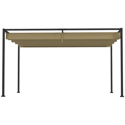 10' x 7' Patio Pergola, Retractable Canopy, Outdoor Sun Shelter, Khaki Pergolas at Gallery Canada